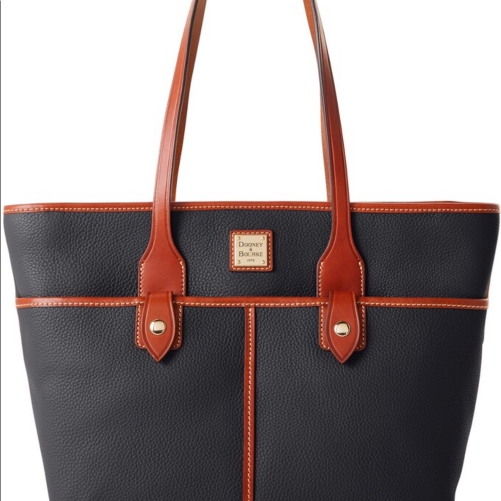 Dooney and Bourke Pebble Grain Black Double Pocket tote - Picture 2 of 10